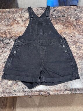 Old Navy Black Denim Short Overalls